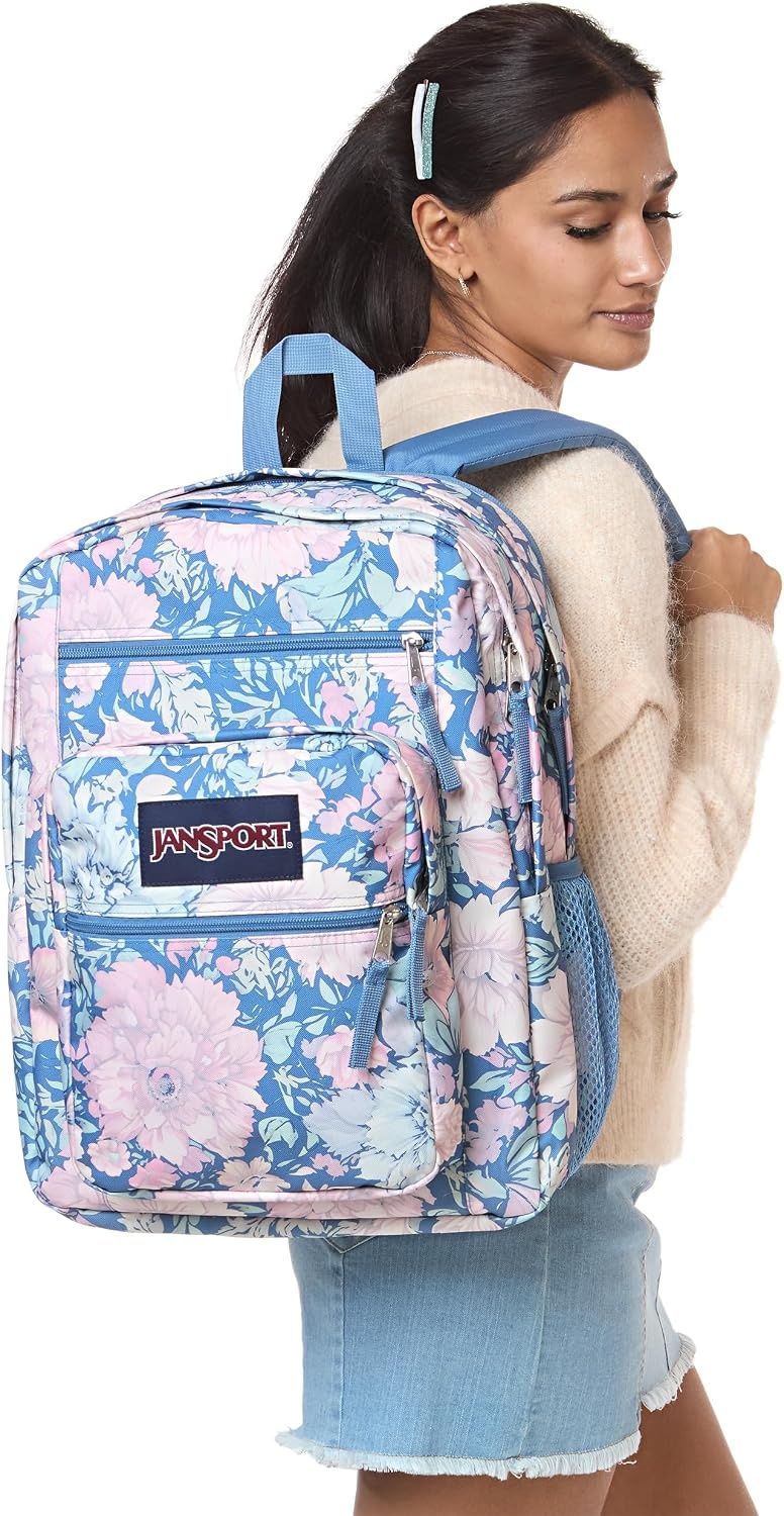 image:imageJanSport Laptop Backpack Computer Bag with 2 Compartments Ergonomic Shoulder Straps 15 Laptop Sleeve Haul Handle Fluttering FieldsFaded Tapestry Elemental Blue