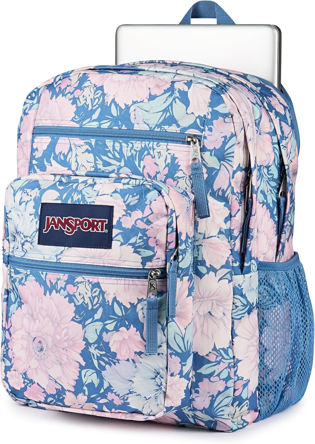 image:imageJanSport Laptop Backpack Computer Bag with 2 Compartments Ergonomic Shoulder Straps 15 Laptop Sleeve Haul Handle Fluttering FieldsFaded Tapestry Elemental Blue