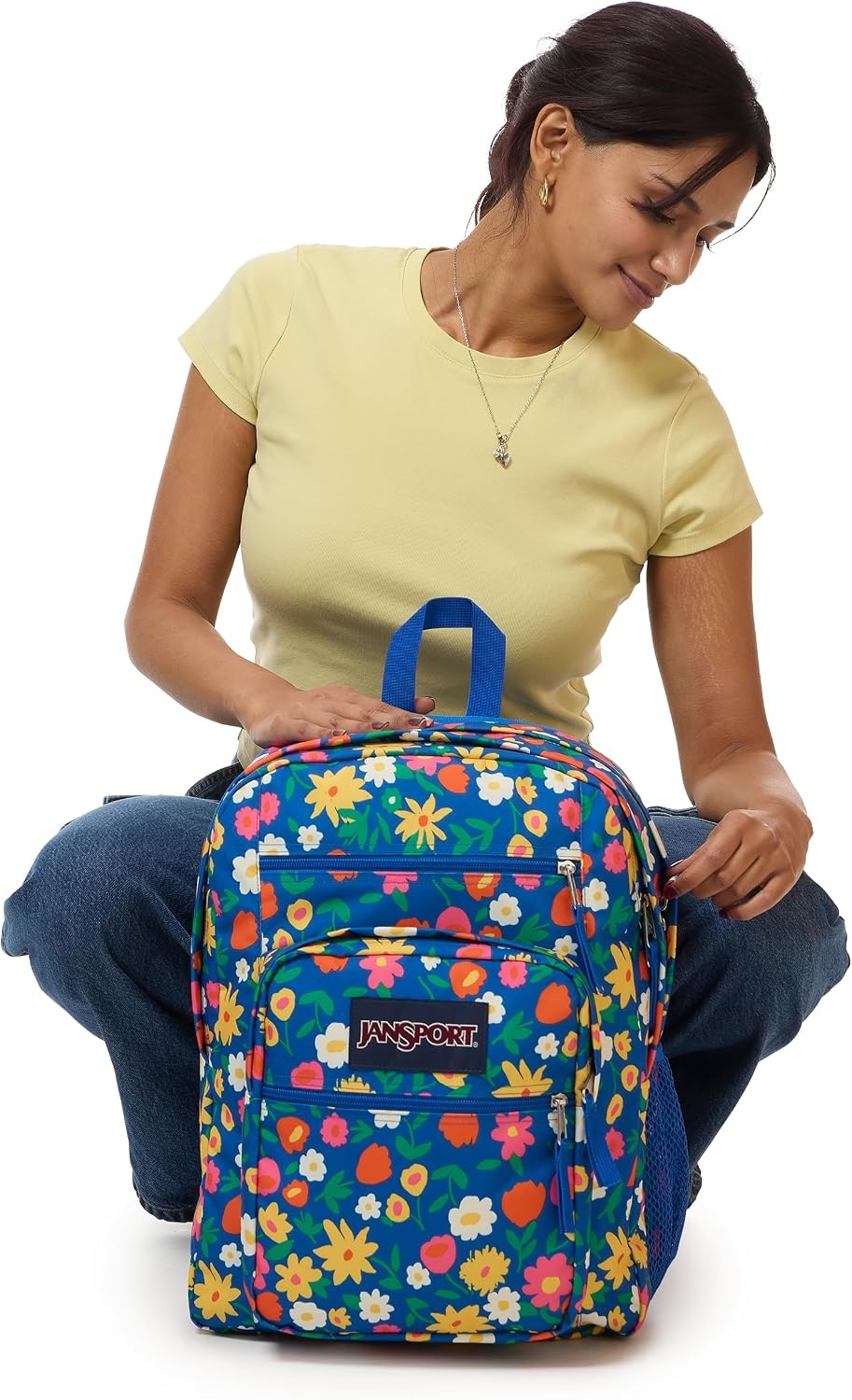 image:imageJanSport Laptop Backpack Computer Bag with 2 Compartments Ergonomic Shoulder Straps 15 Laptop Sleeve Haul Handle Fluttering FieldsFlower Market
