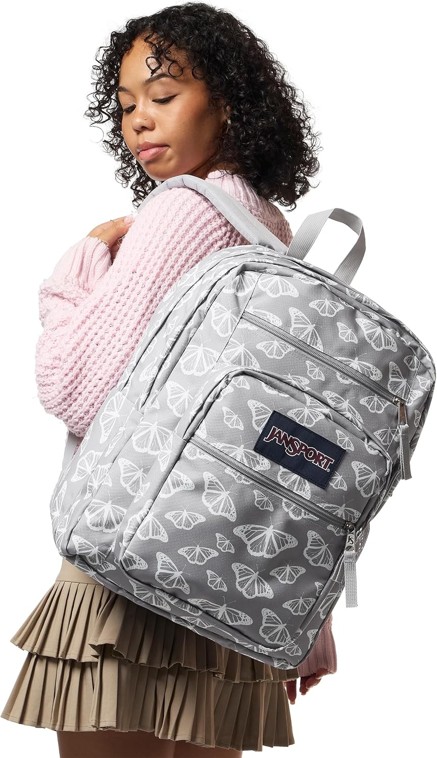 image:imageJanSport Laptop Backpack Computer Bag with 2 Compartments Ergonomic Shoulder Straps 15 Laptop Sleeve Haul Handle Fluttering FieldsFlutter By Grey