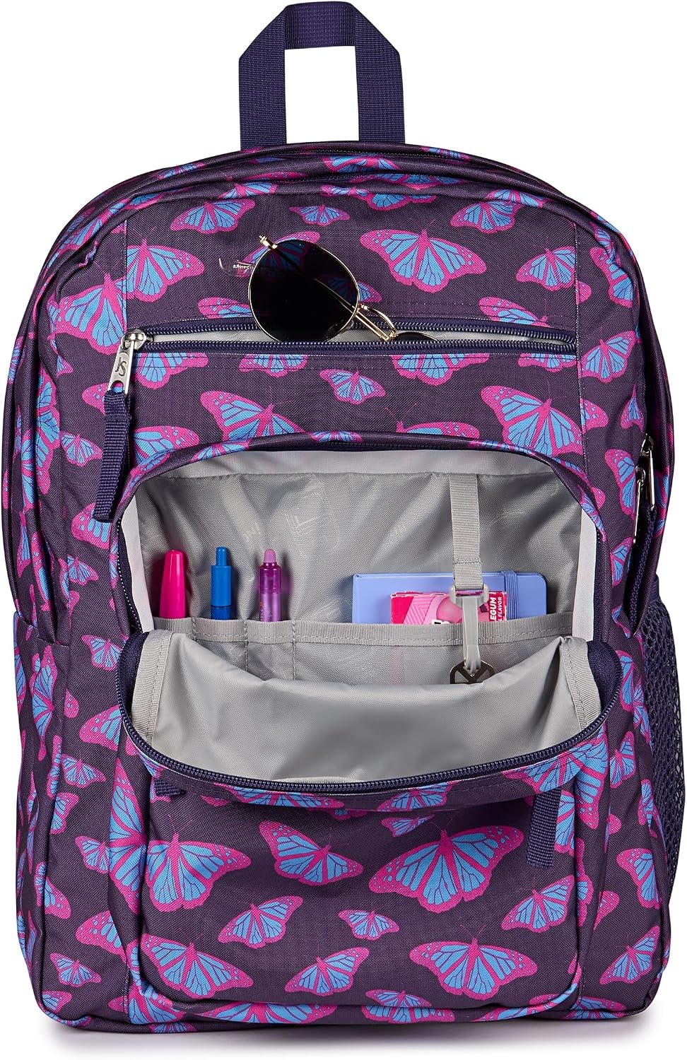 image:imageJanSport Laptop Backpack Computer Bag with 2 Compartments Ergonomic Shoulder Straps 15 Laptop Sleeve Haul Handle Fluttering FieldsFlutter By Purple