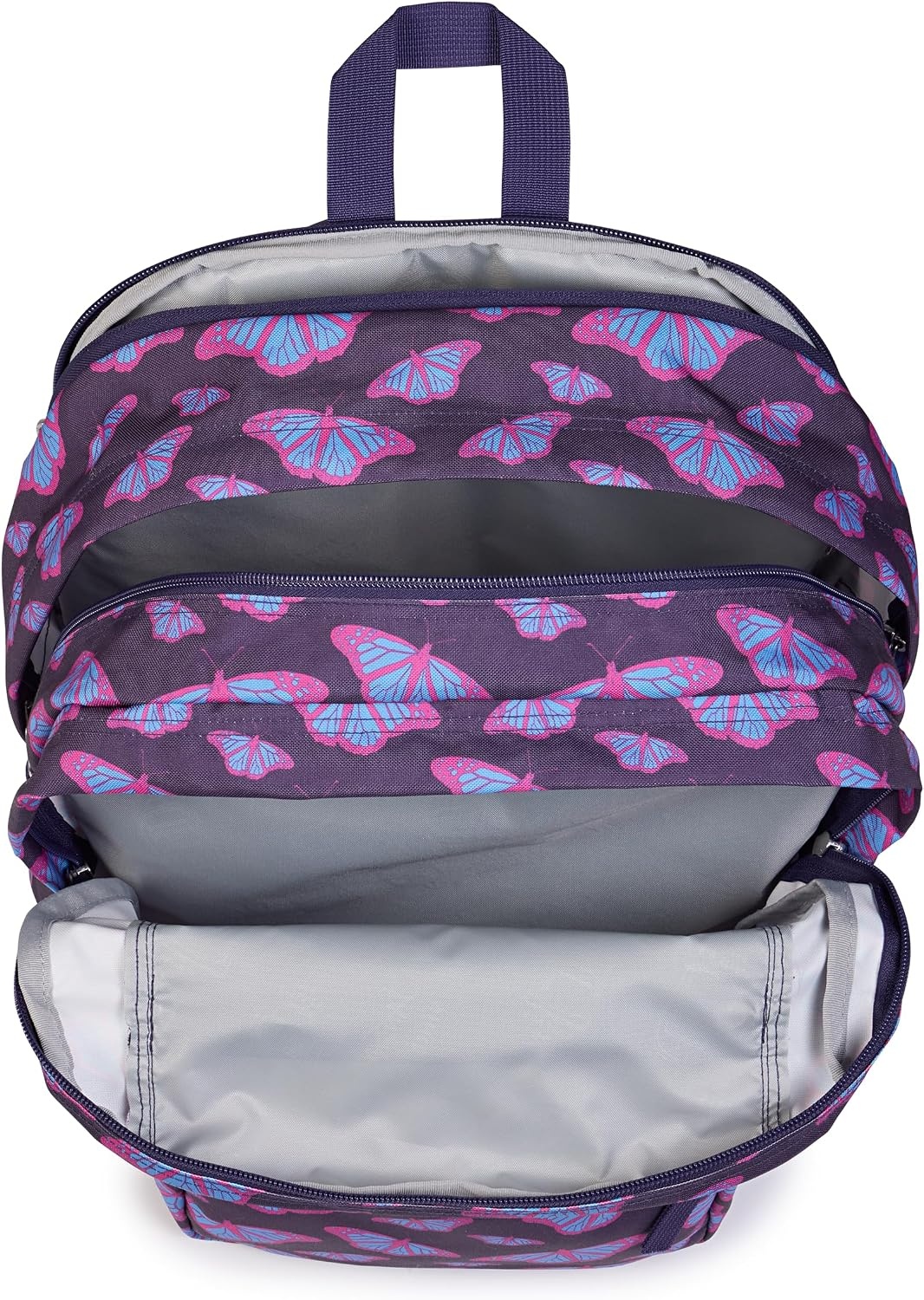 image:imageJanSport Laptop Backpack Computer Bag with 2 Compartments Ergonomic Shoulder Straps 15 Laptop Sleeve Haul Handle Fluttering FieldsFlutter By Purple