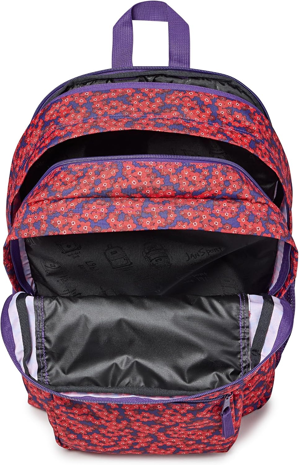 image:imageJanSport Laptop Backpack Computer Bag with 2 Compartments Ergonomic Shoulder Straps 15 Laptop Sleeve Haul Handle Fluttering FieldsForget Me Not Red Tape
