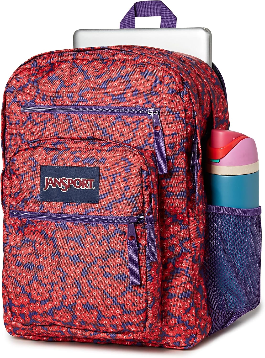 image:imageJanSport Laptop Backpack Computer Bag with 2 Compartments Ergonomic Shoulder Straps 15 Laptop Sleeve Haul Handle Fluttering FieldsForget Me Not Red Tape