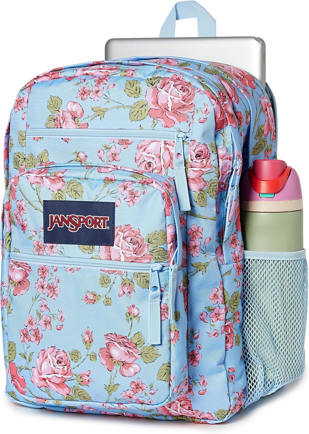 image:imageJanSport Laptop Backpack Computer Bag with 2 Compartments Ergonomic Shoulder Straps 15 Laptop Sleeve Haul Handle Fluttering FieldsGarden Roses Hydrangea