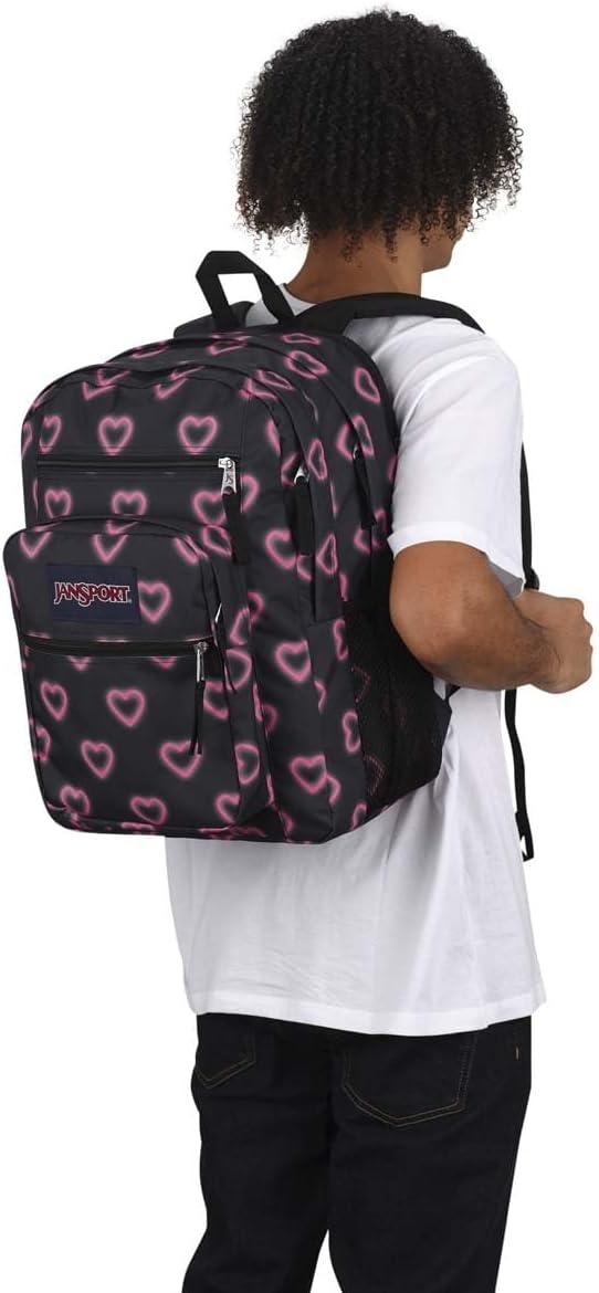 image:imageJanSport Laptop Backpack Computer Bag with 2 Compartments Ergonomic Shoulder Straps 15 Laptop Sleeve Haul Handle Fluttering FieldsHappy Hearts Black
