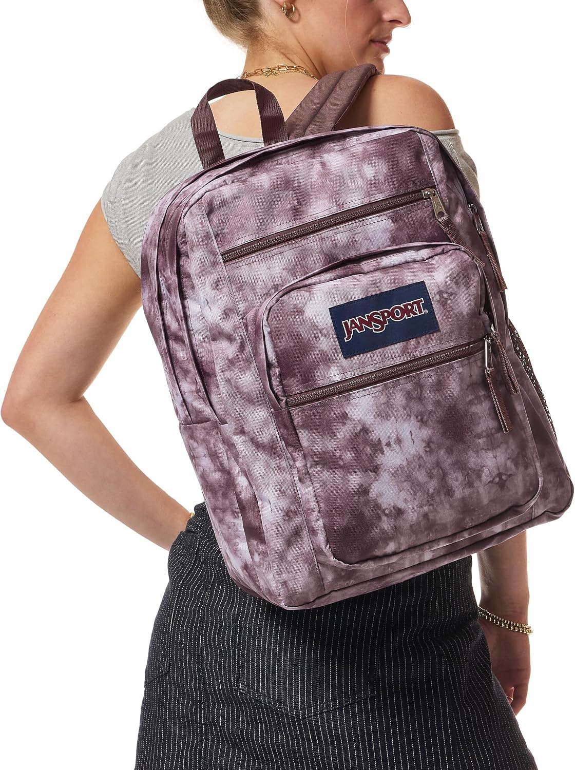 image:imageJanSport Laptop Backpack Computer Bag with 2 Compartments Ergonomic Shoulder Straps 15 Laptop Sleeve Haul Handle Fluttering FieldsIce Dye Mahogany