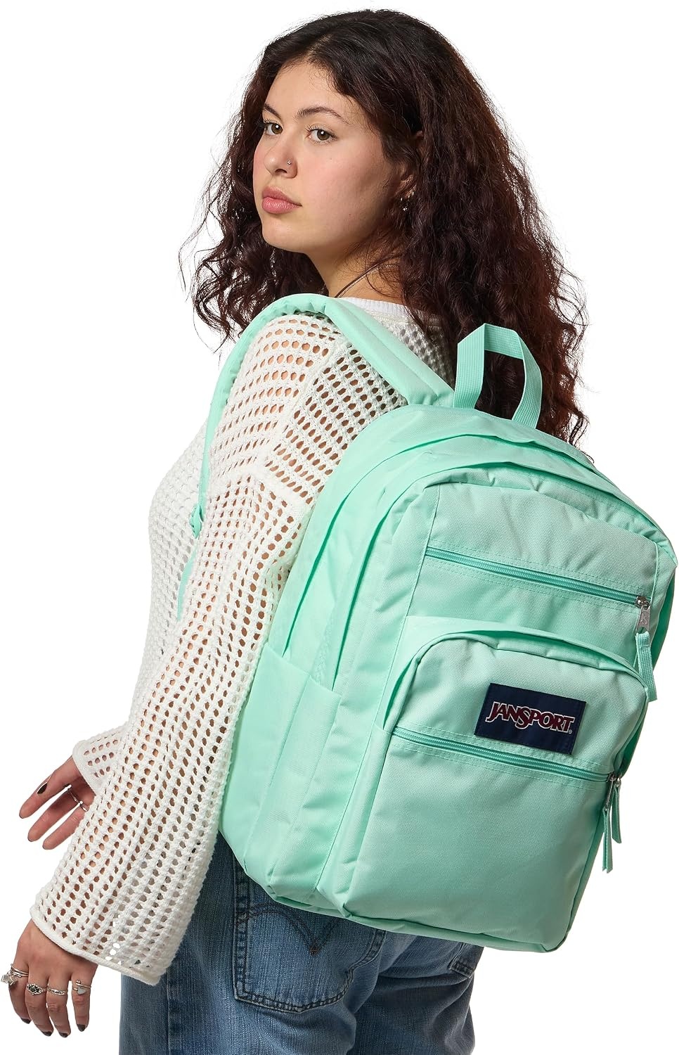 image:imageJanSport Laptop Backpack Computer Bag with 2 Compartments Ergonomic Shoulder Straps 15 Laptop Sleeve Haul Handle Fluttering FieldsMagic Mint