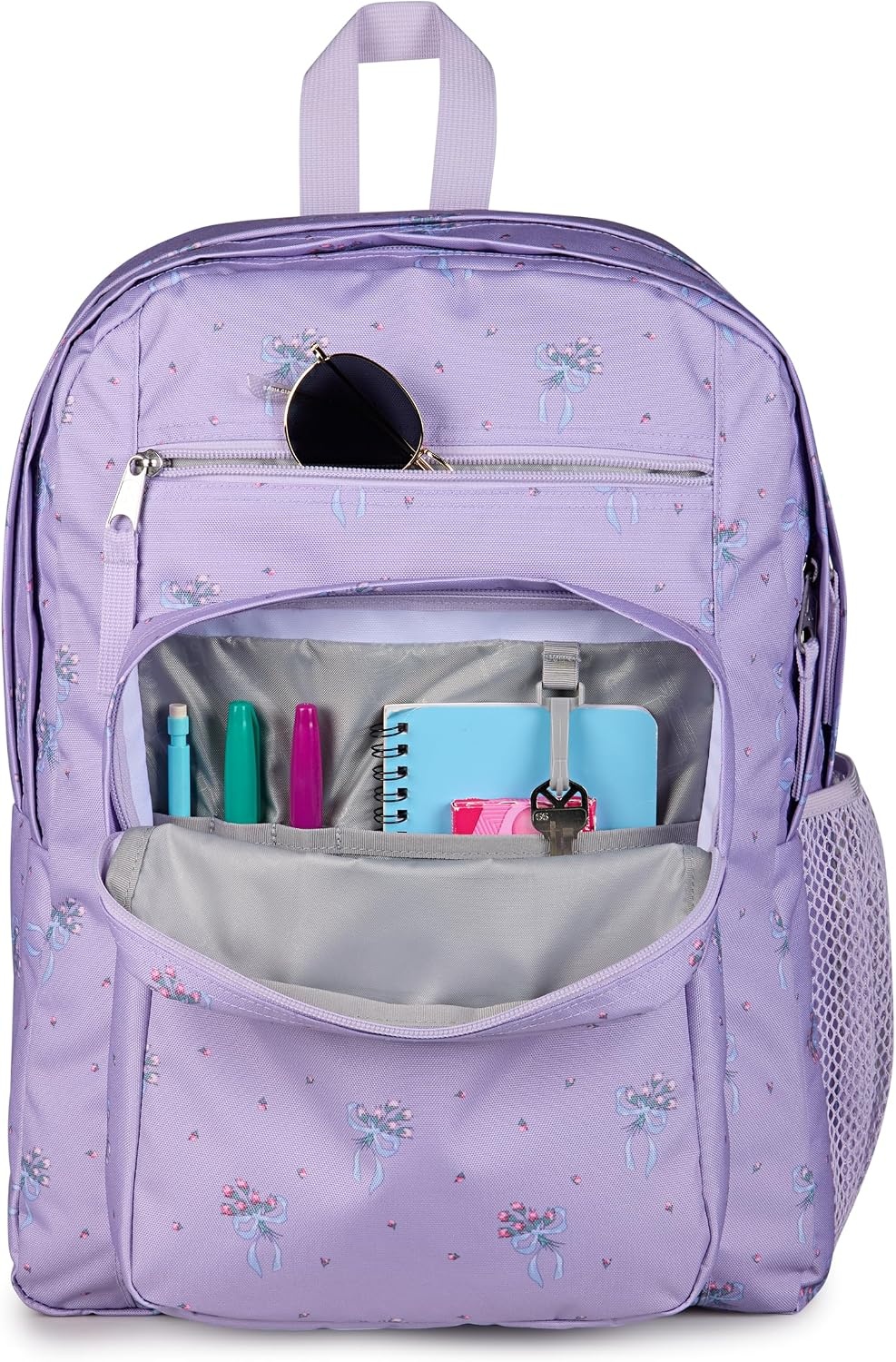 image:imageJanSport Laptop Backpack Computer Bag with 2 Compartments Ergonomic Shoulder Straps 15 Laptop Sleeve Haul Handle Fluttering FieldsPastel Petals Lilac