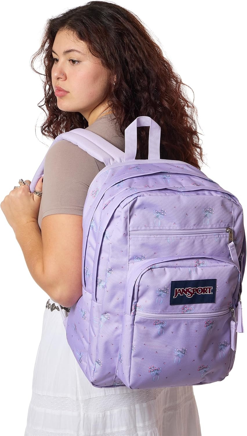 image:imageJanSport Laptop Backpack Computer Bag with 2 Compartments Ergonomic Shoulder Straps 15 Laptop Sleeve Haul Handle Fluttering FieldsPastel Petals Lilac