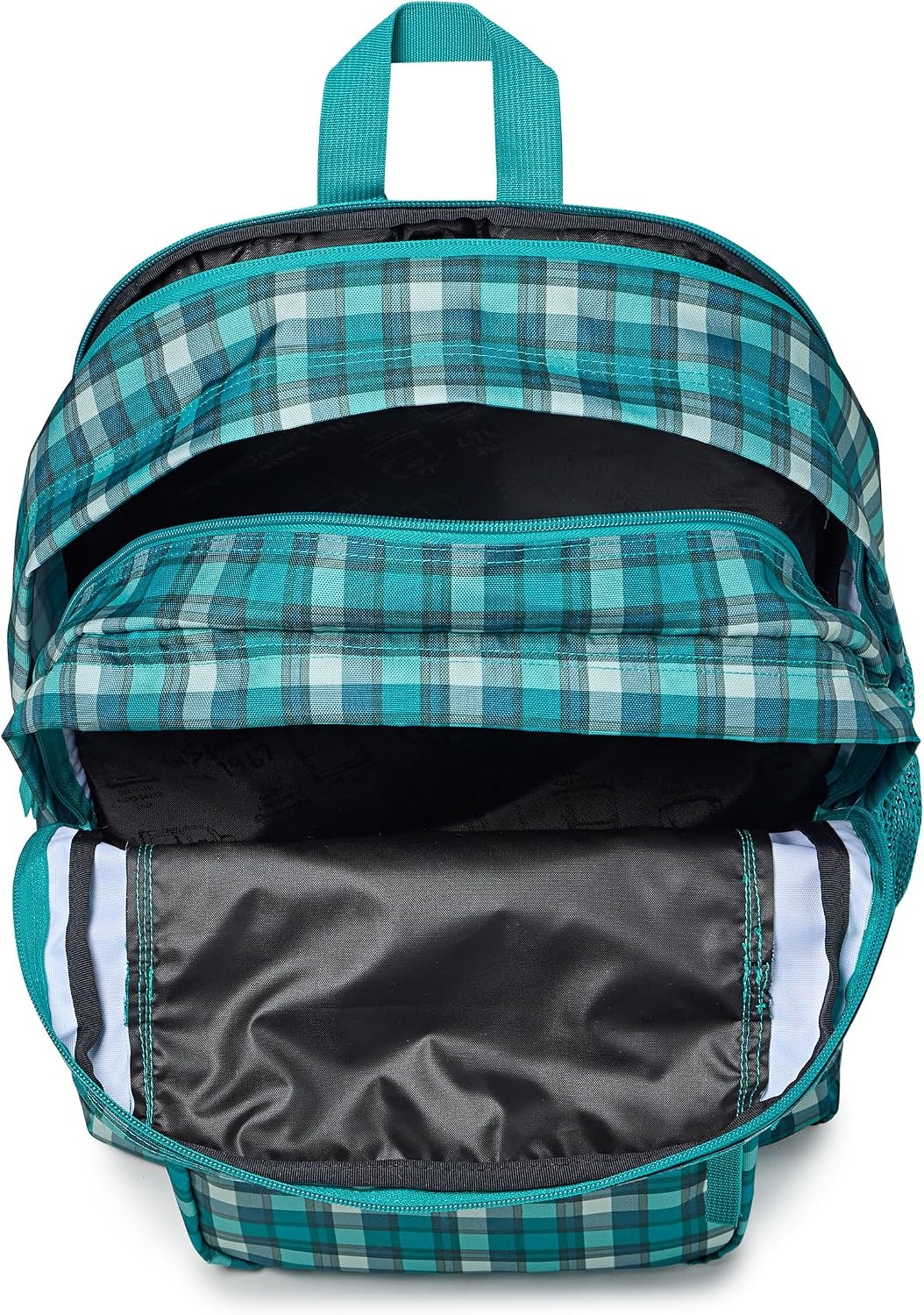 image:imageJanSport Laptop Backpack Computer Bag with 2 Compartments Ergonomic Shoulder Straps 15 Laptop Sleeve Haul Handle Fluttering FieldsPlaid Vibes Totally Teal