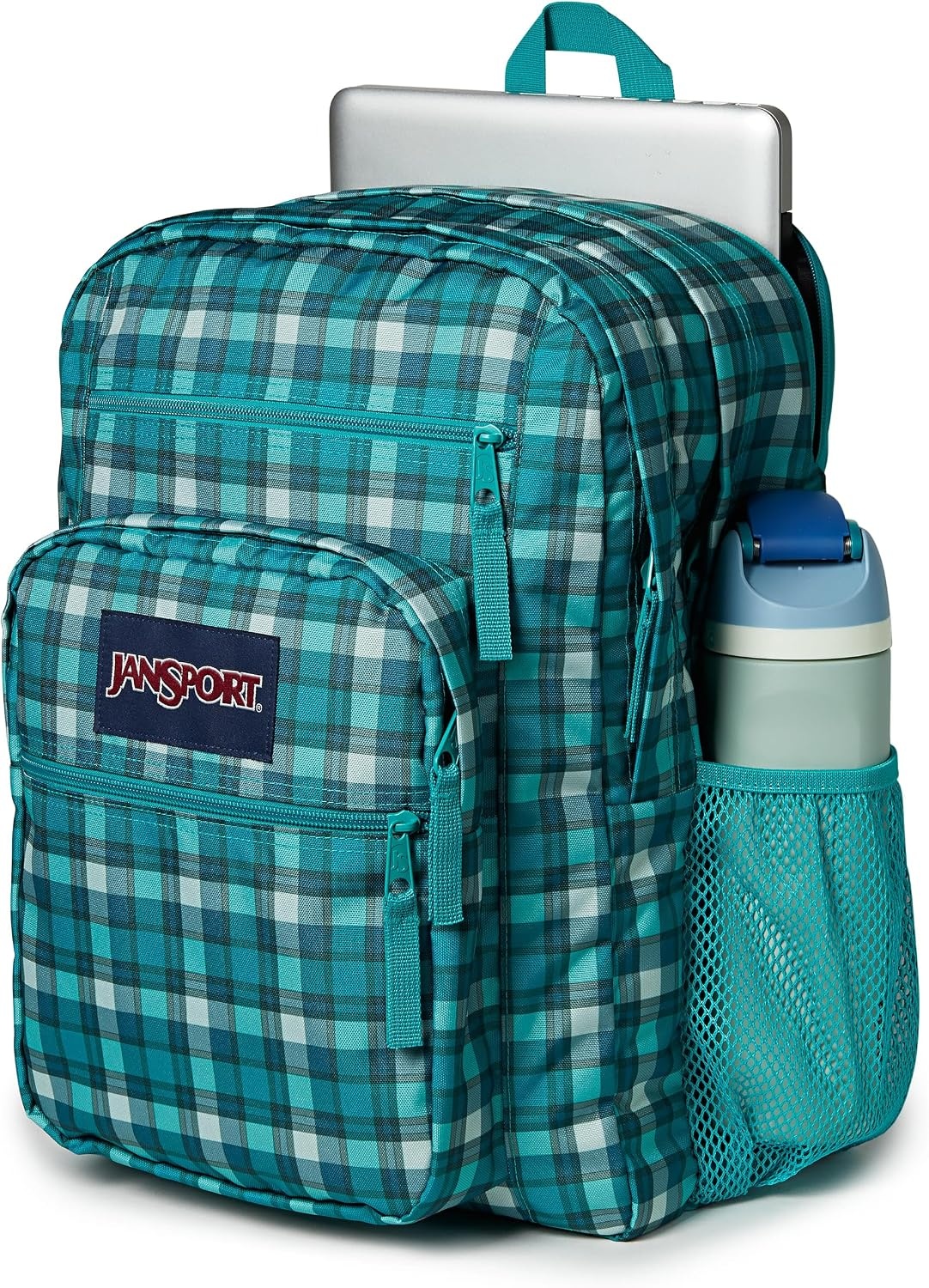 image:imageJanSport Laptop Backpack Computer Bag with 2 Compartments Ergonomic Shoulder Straps 15 Laptop Sleeve Haul Handle Fluttering FieldsPlaid Vibes Totally Teal