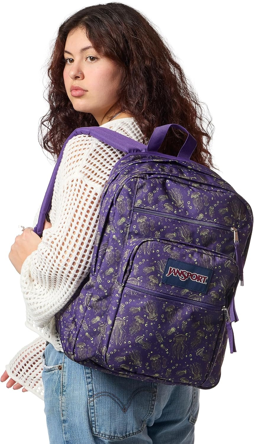 image:imageJanSport Laptop Backpack Computer Bag with 2 Compartments Ergonomic Shoulder Straps 15 Laptop Sleeve Haul Handle Fluttering FieldsVery Jelly