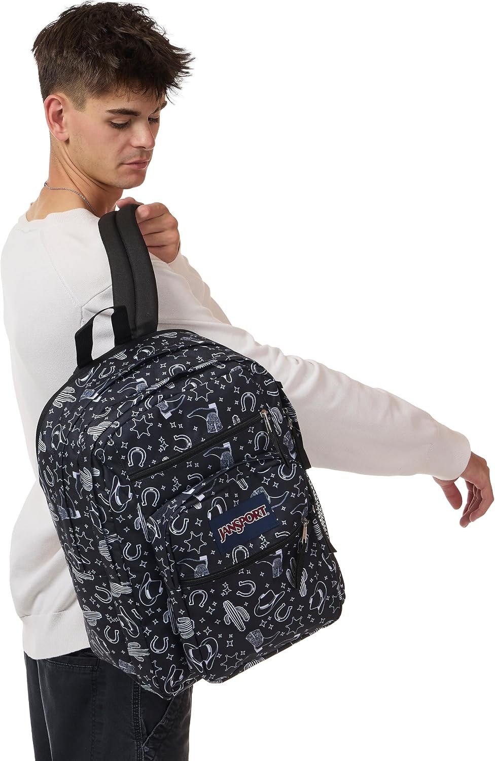 image:imageJanSport Laptop Backpack Computer Bag with 2 Compartments Ergonomic Shoulder Straps 15 Laptop Sleeve Haul Handle Fluttering FieldsWild West Escape