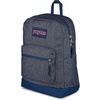 JanSport Cross Town Plus Remix Backpack – Padded Back Panel, Laptop Sleeve, and Front Pocket Organizer – Travertine Corduroy(Indigo Denim)