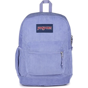 JanSport Cross Town Plus Remix Backpack – Padded Back Panel, Laptop Sleeve, and Front Pocket Organizer – Travertine Corduroy(Lavender Ash Corduroy)