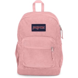 JanSport Cross Town Plus Remix Backpack – Padded Back Panel, Laptop Sleeve, and Front Pocket Organizer – Travertine Corduroy(Misty Rose Corduroy)