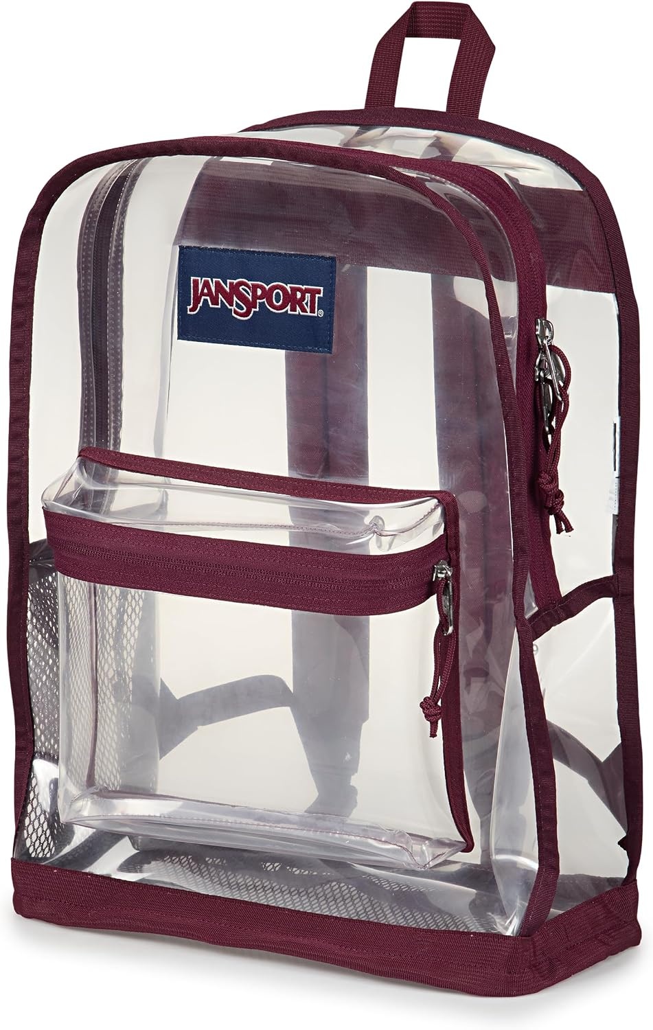 image:imageJanSport 255L Clear Pack Large Transparent Mesh Bottom ClearCherry Lacquer