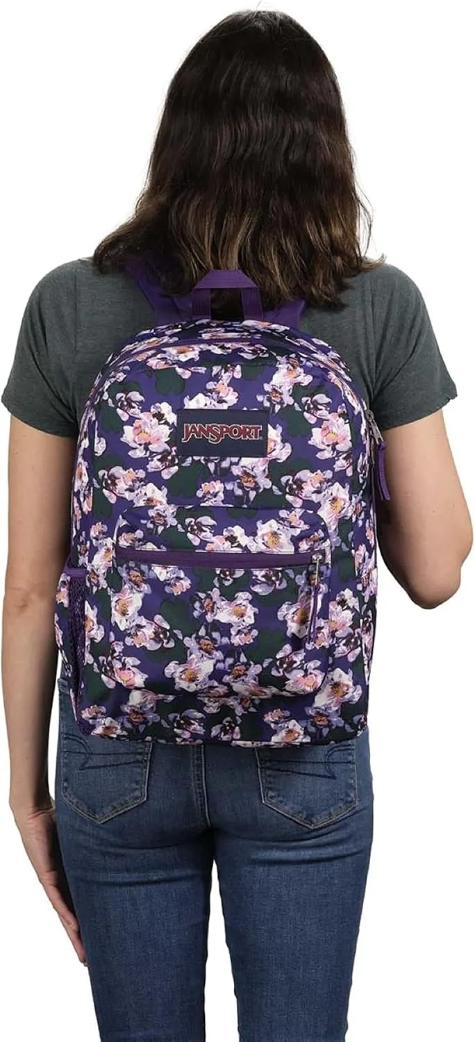image:imageJanSport 26L Cross Town Backpack 12 inch Daypack Russet RedPurple Petals
