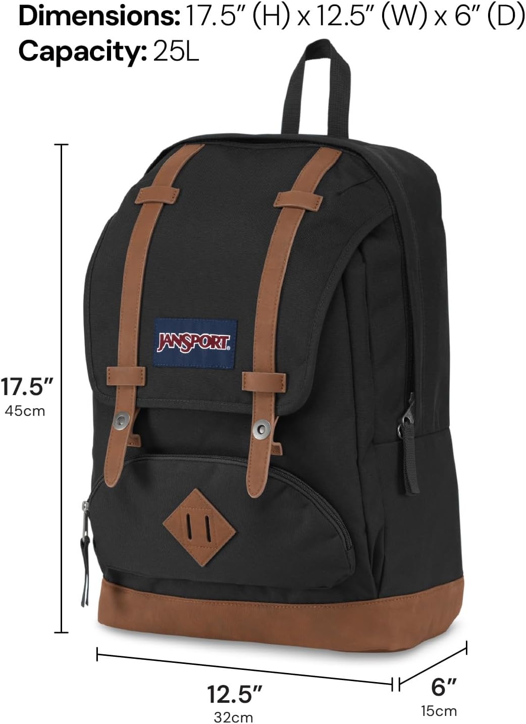 image:imageJanSport Cortlandt Laptop Backpack Russet Red 15 Laptop SleeveSynthetic Leather Shoulder Computer Bag with Large Compartment Padded Straps Rucksack for Men WomenRusset Red