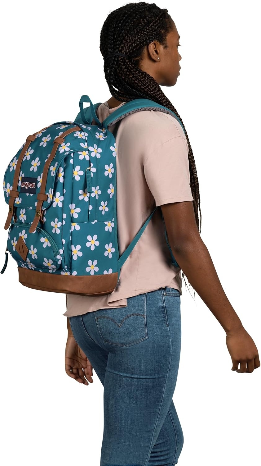 image:imageJanSport Cortlandt Laptop Backpack Russet Red 15 Laptop SleeveSynthetic Leather Shoulder Computer Bag with Large Compartment Padded Straps Rucksack for Men WomenPrecious Petals