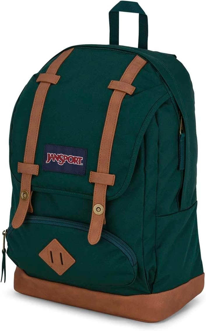 image:imageJanSport Cortlandt Laptop Backpack Russet Red 15 Laptop SleeveSynthetic Leather Shoulder Computer Bag with Large Compartment Padded Straps Rucksack for Men WomenDeep Juniper