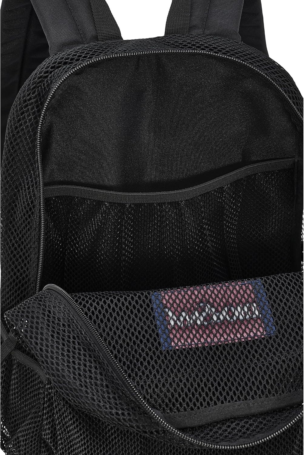 image:imageJanSport Eco Mesh Backpack Red Tape 17 x 125 x 6 Large SemiTransparent Bag for Adults with Laptop Sleeve Padded Back Panel BlackBlack