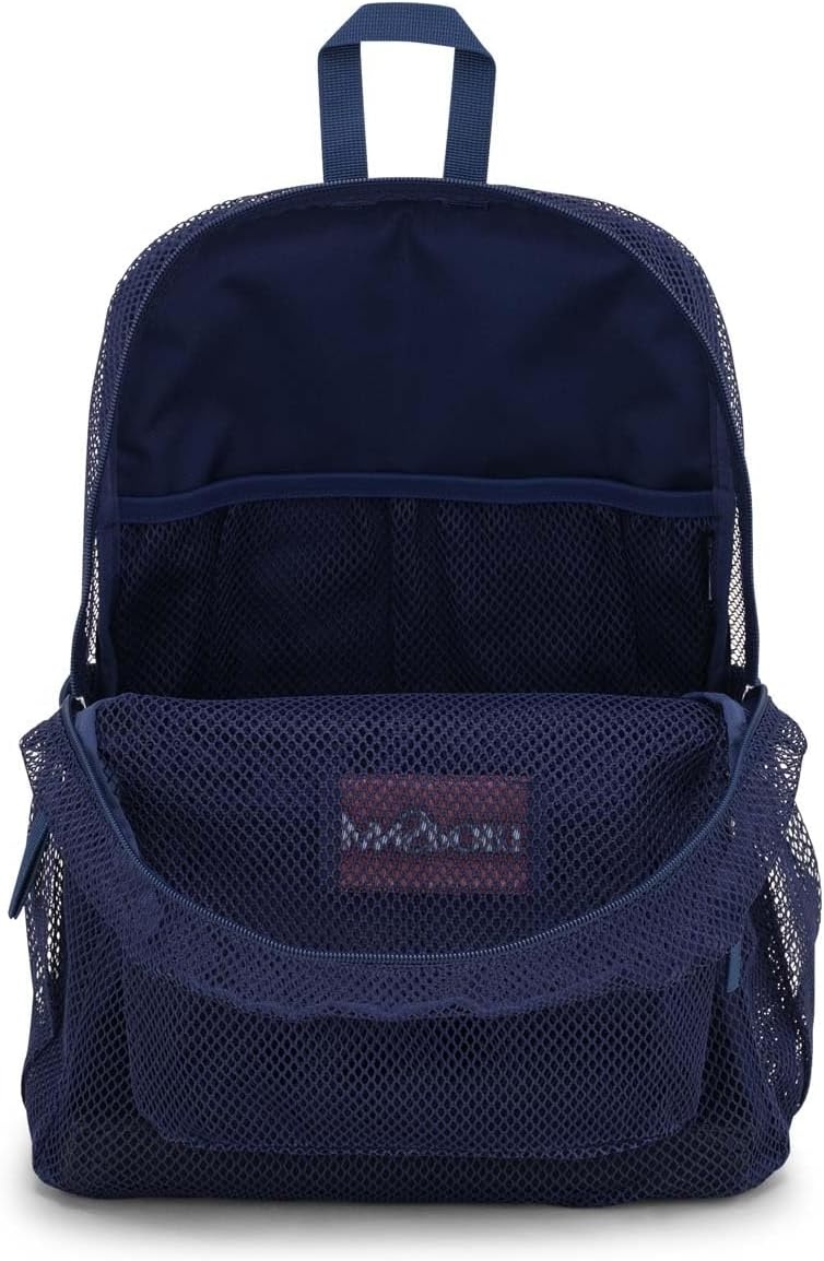 image:imageJanSport Eco Mesh Backpack Red Tape 17 x 125 x 6 Large SemiTransparent Bag for Adults with Laptop Sleeve Padded Back Panel BlackNavy