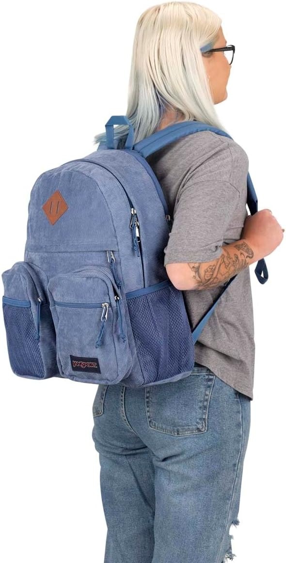image:imageJanSport Granby Remix Backpack Work Travel or Laptop Bookbag Black CorduroyElemental Blue Corduroy