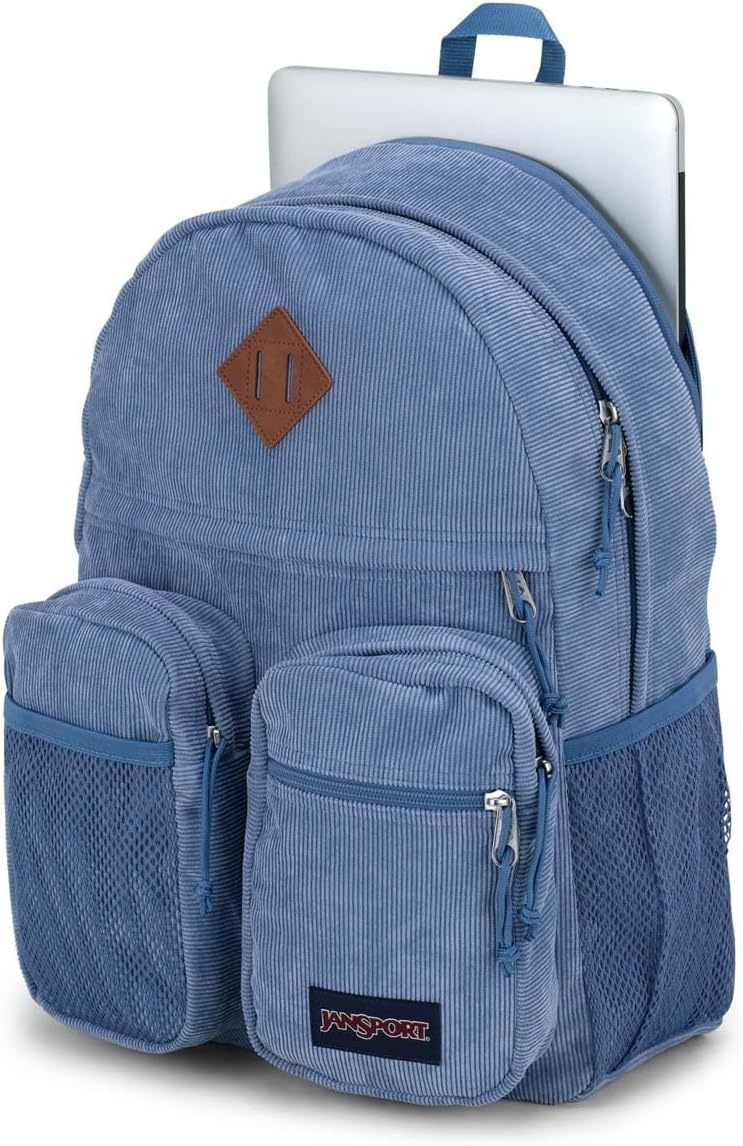 image:imageJanSport Granby Remix Backpack Work Travel or Laptop Bookbag Black CorduroyElemental Blue Corduroy