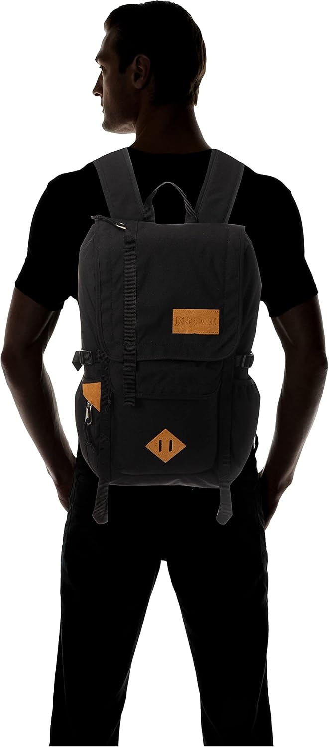 image:imageJanSport Hatchet Backpack 15inch Padded Laptop Compartment Dual Water Bottle Pockets Side Compression Straps NavyBlack