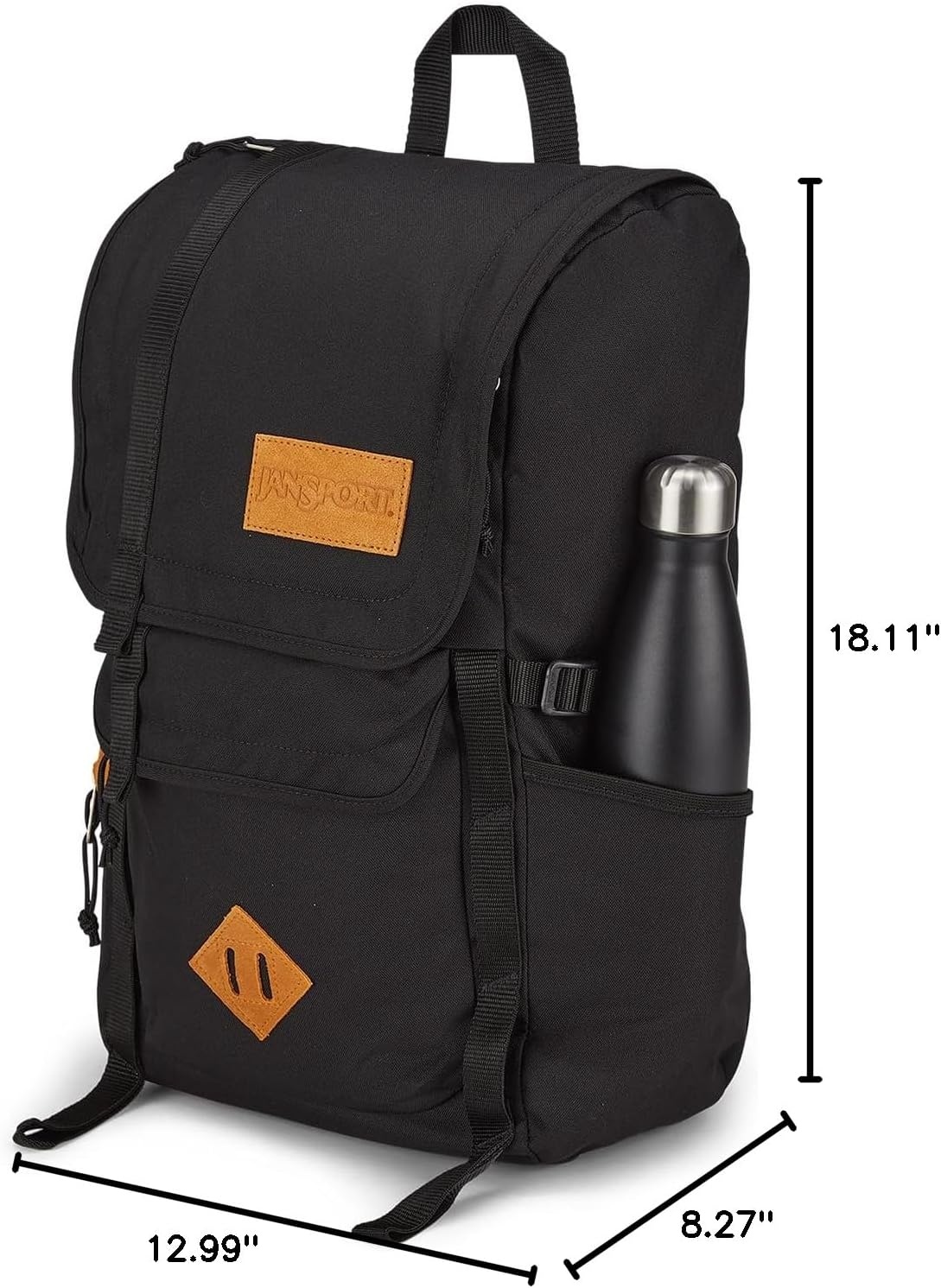 image:imageJanSport Hatchet Backpack 15inch Padded Laptop Compartment Dual Water Bottle Pockets Side Compression Straps NavyBlack