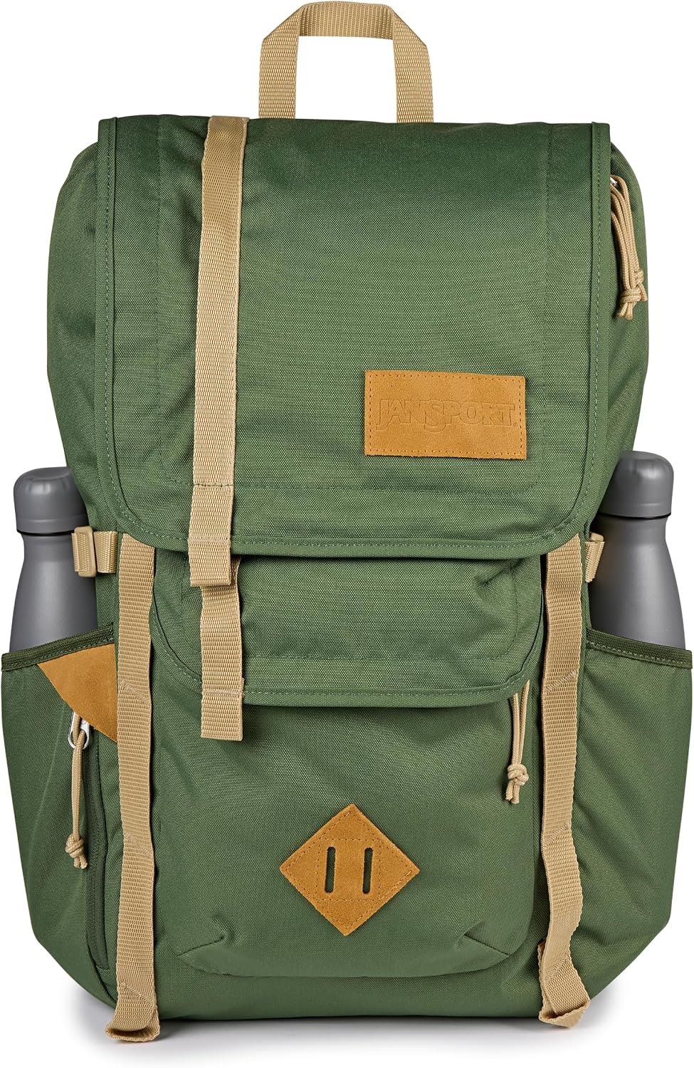 image:imageJanSport Hatchet Backpack 15inch Padded Laptop Compartment Dual Water Bottle Pockets Side Compression Straps NavyCargo Green
