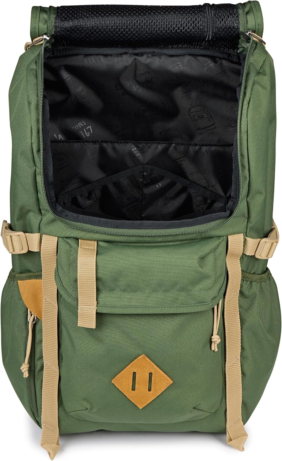 image:imageJanSport Hatchet Backpack 15inch Padded Laptop Compartment Dual Water Bottle Pockets Side Compression Straps NavyCargo Green