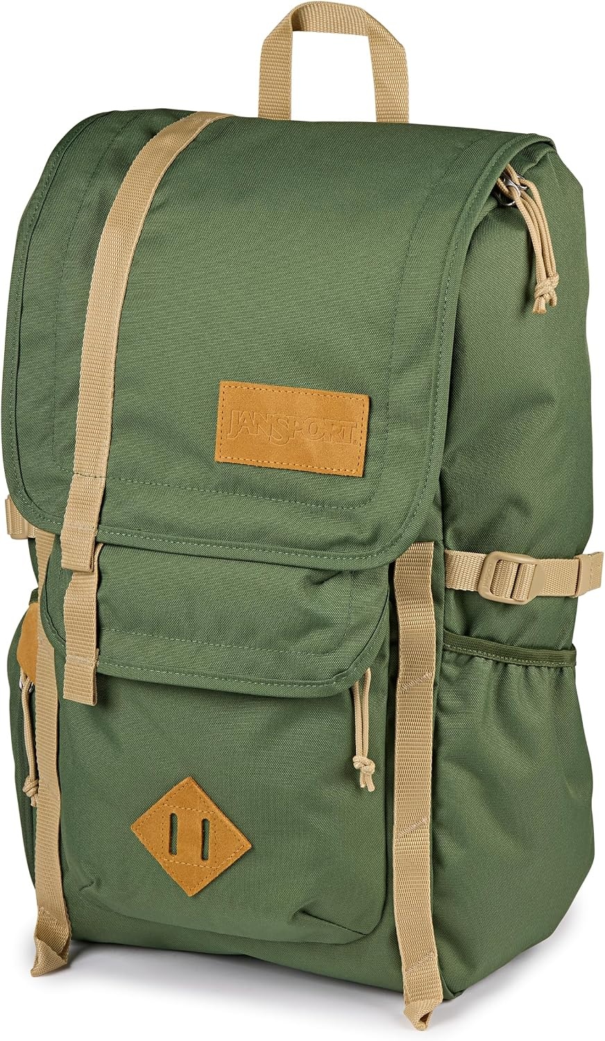 image:imageJanSport Hatchet Backpack 15inch Padded Laptop Compartment Dual Water Bottle Pockets Side Compression Straps NavyCargo Green