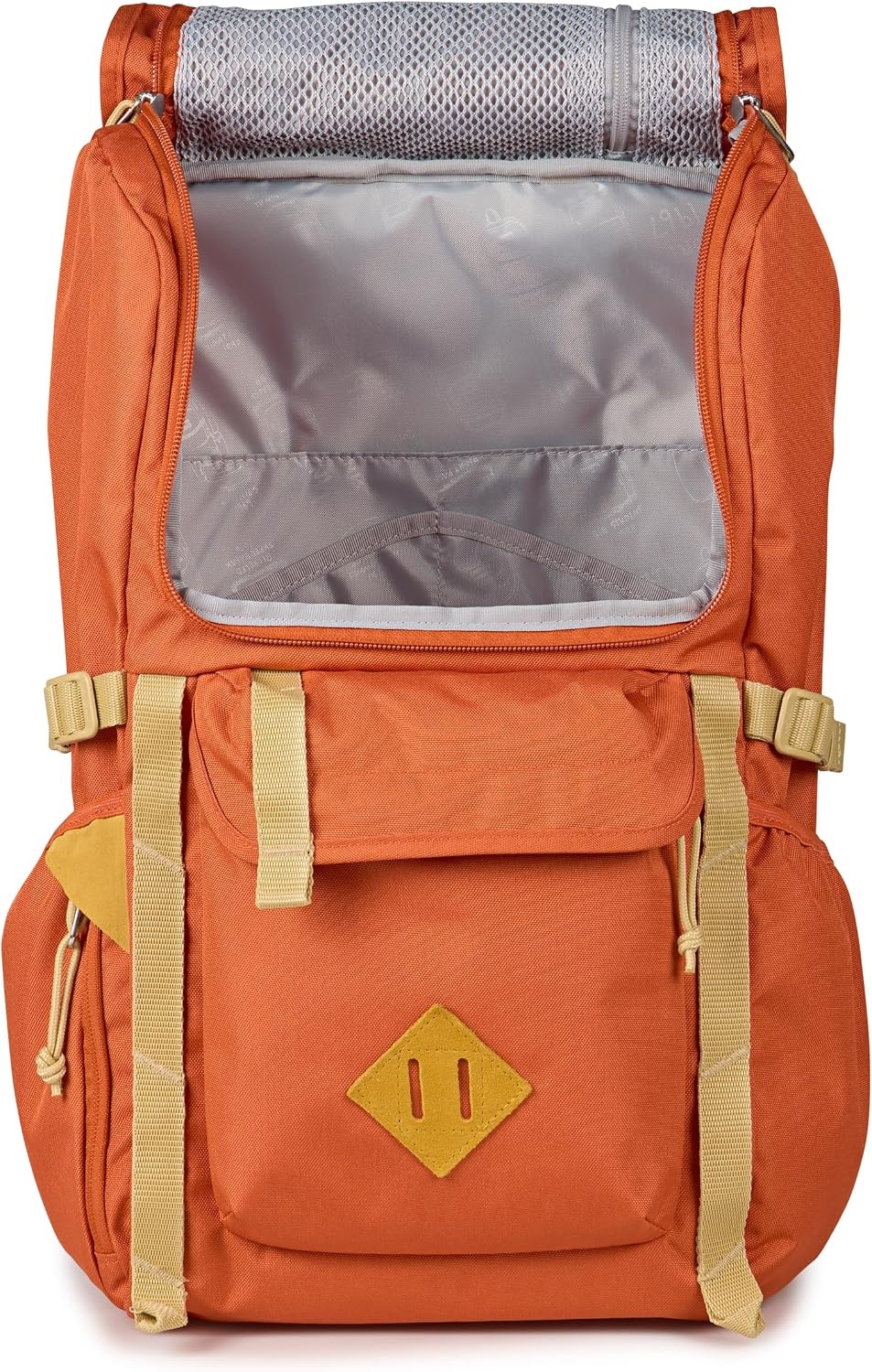 image:imageJanSport Hatchet Backpack 15inch Padded Laptop Compartment Dual Water Bottle Pockets Side Compression Straps NavyDune Red