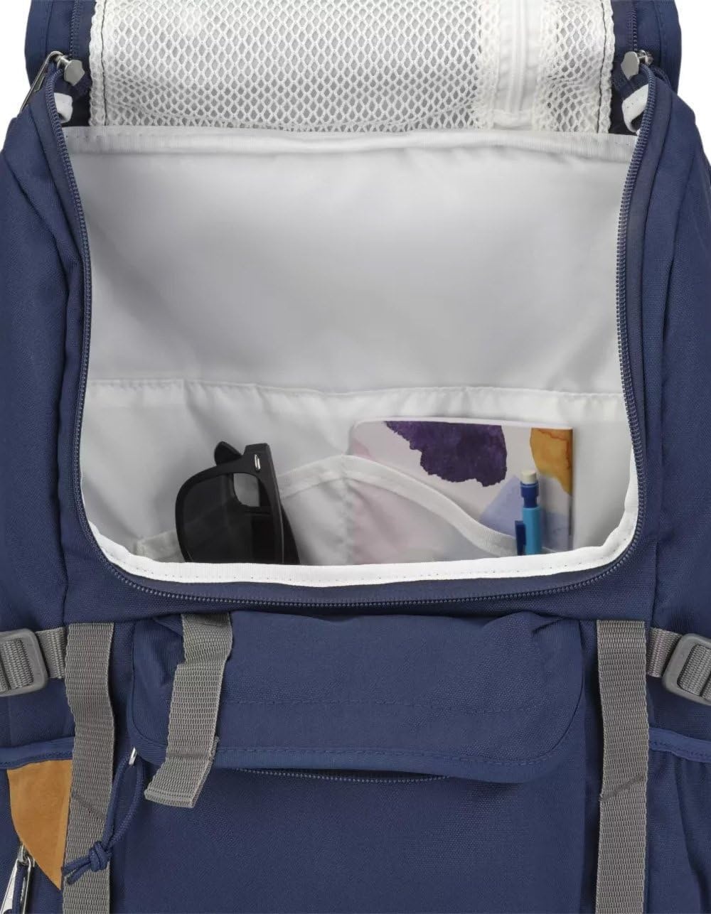 image:imageJanSport Hatchet Backpack 15inch Padded Laptop Compartment Dual Water Bottle Pockets Side Compression Straps NavyNavy