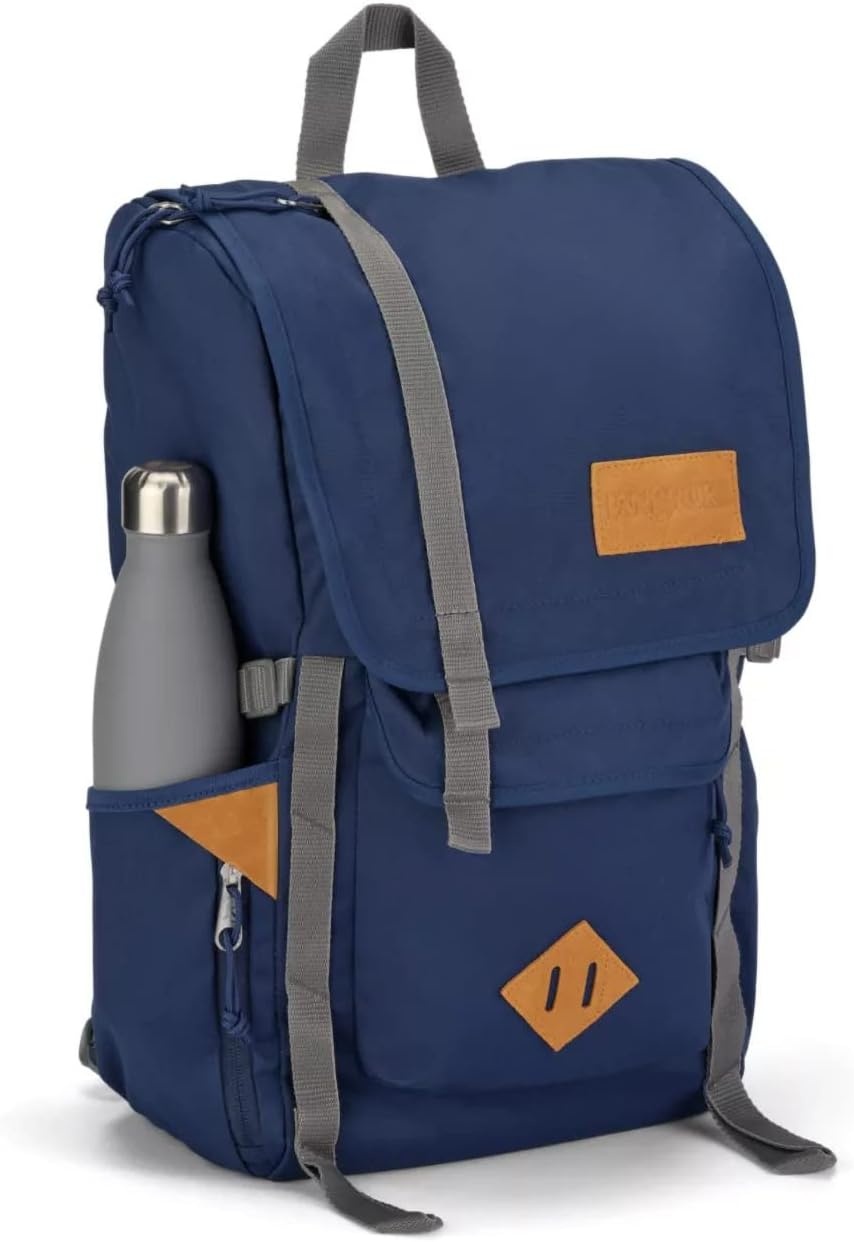 image:imageJanSport Hatchet Backpack 15inch Padded Laptop Compartment Dual Water Bottle Pockets Side Compression Straps NavyNavy