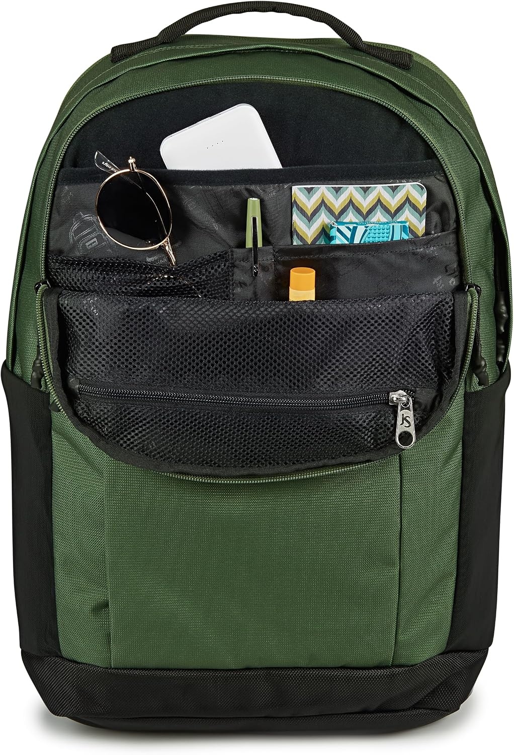 image:imageJanSport Inbound Pack Large Main Compartment Dual Water Bottle Pockets and Dedicated 15Inch Padded Laptop Pocket BlackCargo Green