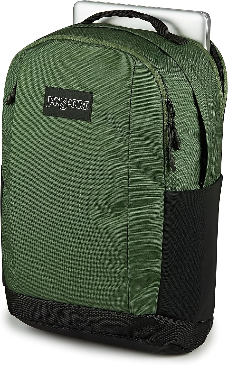 image:imageJanSport Inbound Pack Large Main Compartment Dual Water Bottle Pockets and Dedicated 15Inch Padded Laptop Pocket BlackCargo Green