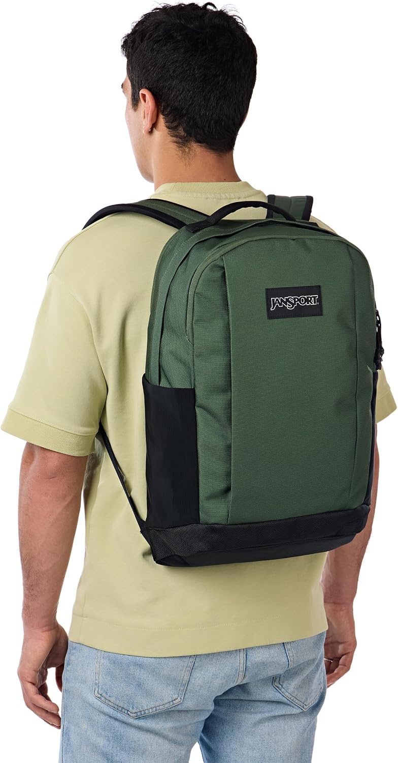 image:imageJanSport Inbound Pack Large Main Compartment Dual Water Bottle Pockets and Dedicated 15Inch Padded Laptop Pocket BlackCargo Green