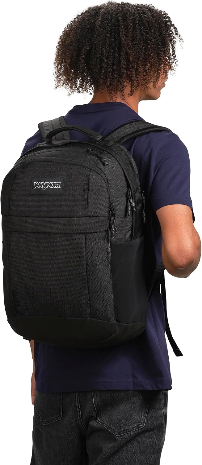 image:imageJanSport Landings Pack Large Backpack with Soft Back Panel Dual Water Bottle Pockets 15Inch Padded Laptop Compartment BlackBlack