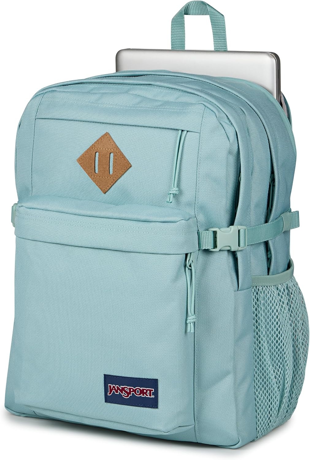 image:imageJanSport Main Campus FX Backpack Travel or Work Bag w 15Inch Laptop Pack with Leather Trim Lavender AshFaded Sage