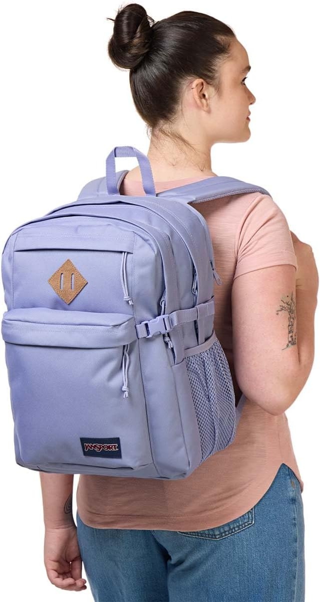 image:imageJanSport Main Campus FX Backpack Travel or Work Bag w 15Inch Laptop Pack with Leather Trim Lavender AshLavender Ash