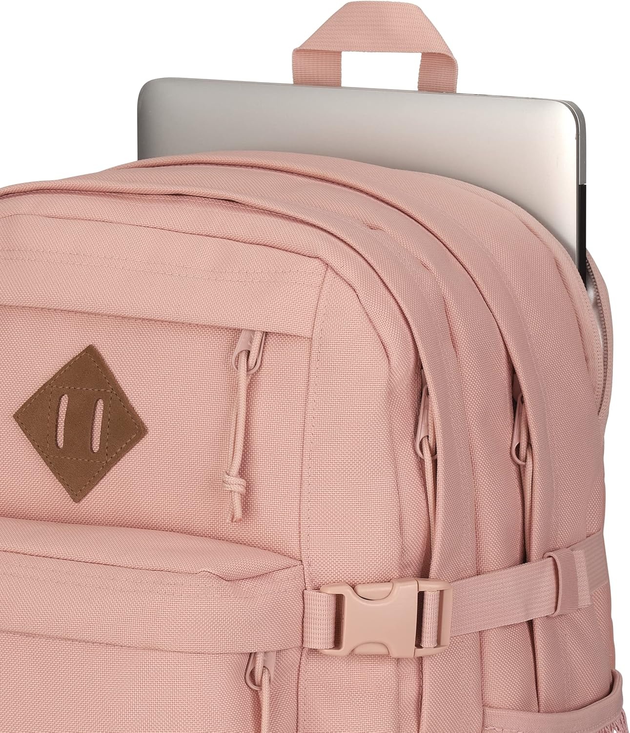 image:imageJanSport Main Campus FX Backpack Travel or Work Bag w 15Inch Laptop Pack with Leather Trim Lavender AshMisty Rose