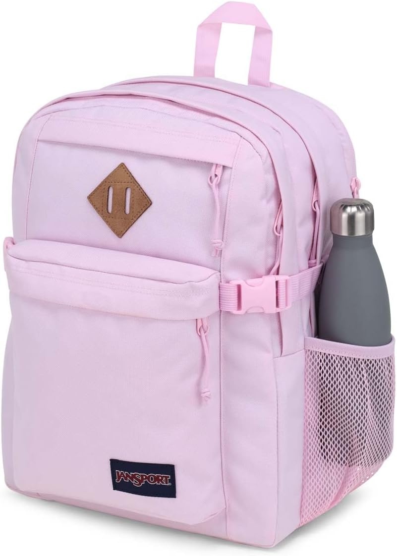 image:imageJanSport Main Campus FX Backpack Travel or Work Bag w 15Inch Laptop Pack with Leather Trim Lavender AshPink Ice