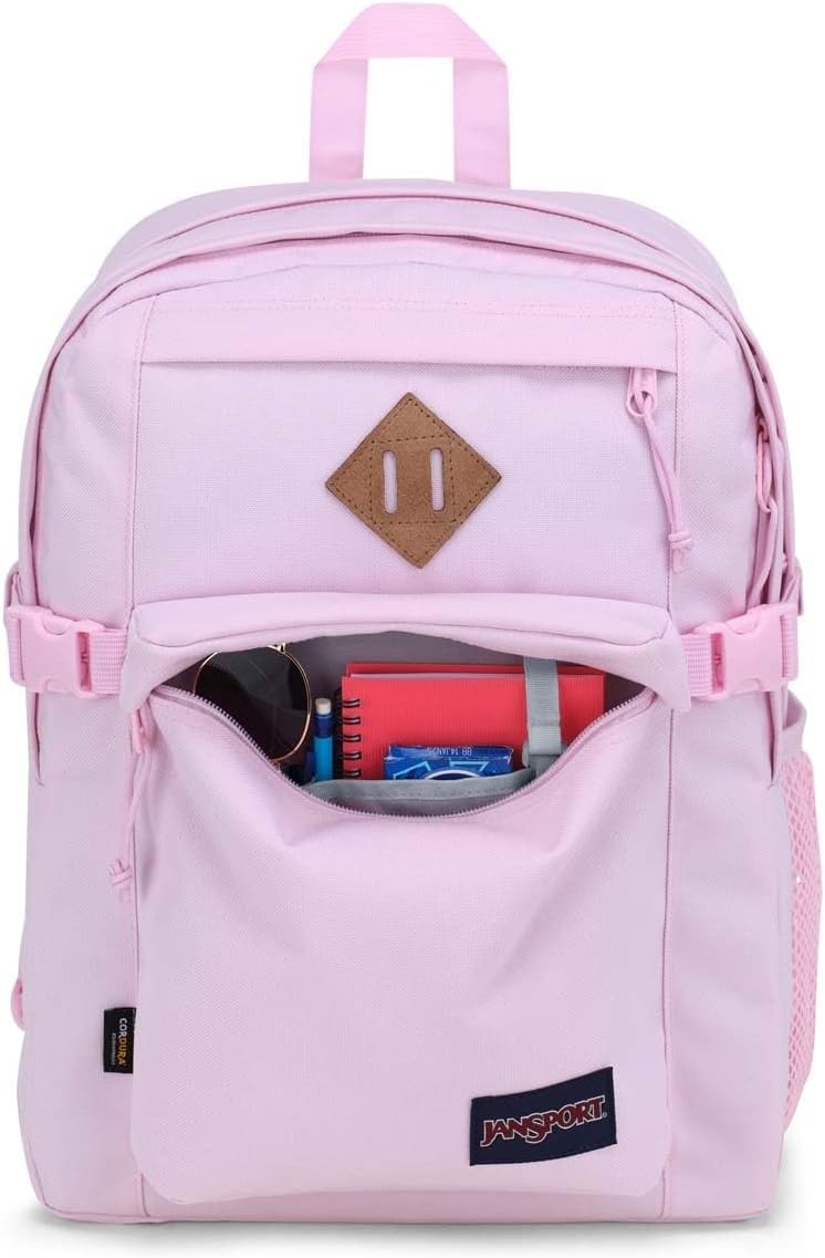 image:imageJanSport Main Campus FX Backpack Travel or Work Bag w 15Inch Laptop Pack with Leather Trim Lavender AshPink Ice
