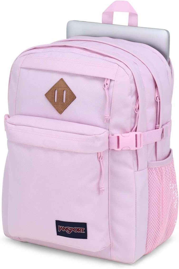 image:imageJanSport Main Campus FX Backpack Travel or Work Bag w 15Inch Laptop Pack with Leather Trim Lavender AshPink Ice