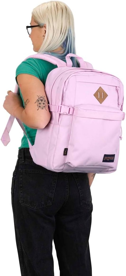 image:imageJanSport Main Campus FX Backpack Travel or Work Bag w 15Inch Laptop Pack with Leather Trim Lavender AshPink Ice
