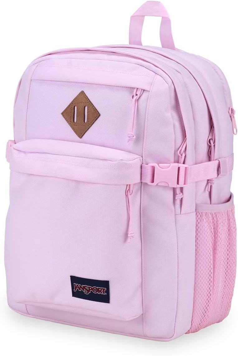 image:imageJanSport Main Campus FX Backpack Travel or Work Bag w 15Inch Laptop Pack with Leather Trim Lavender AshPink Ice